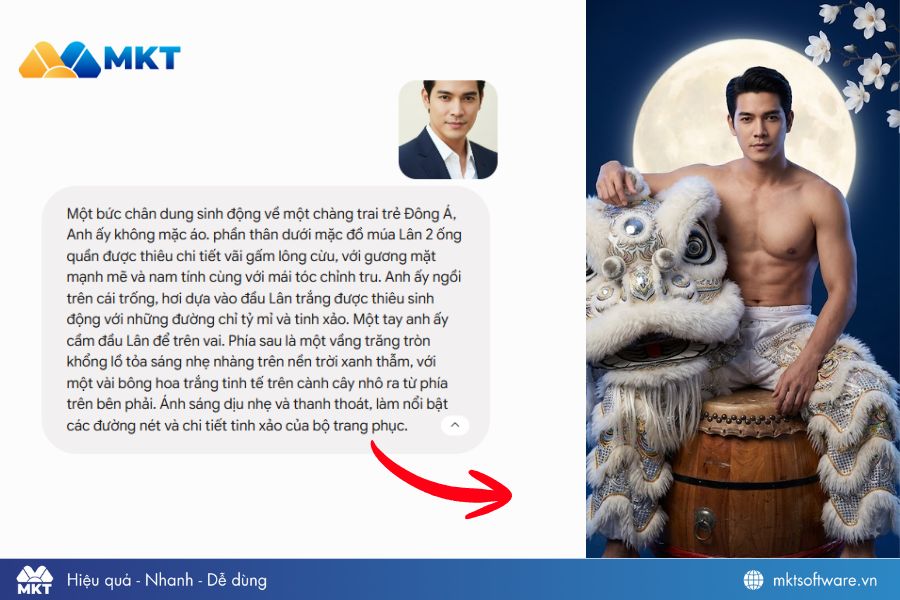 Prompt ảnh Trung Thu concept múa lân dưới trăng 