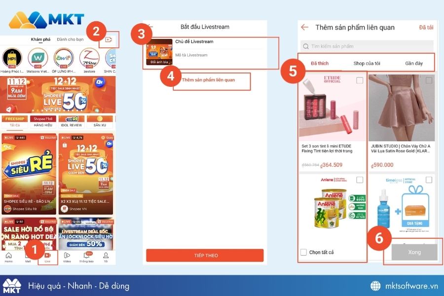 Thiết lập các thông tin phiên livestream Thiết lập các thông tin phiên livestream