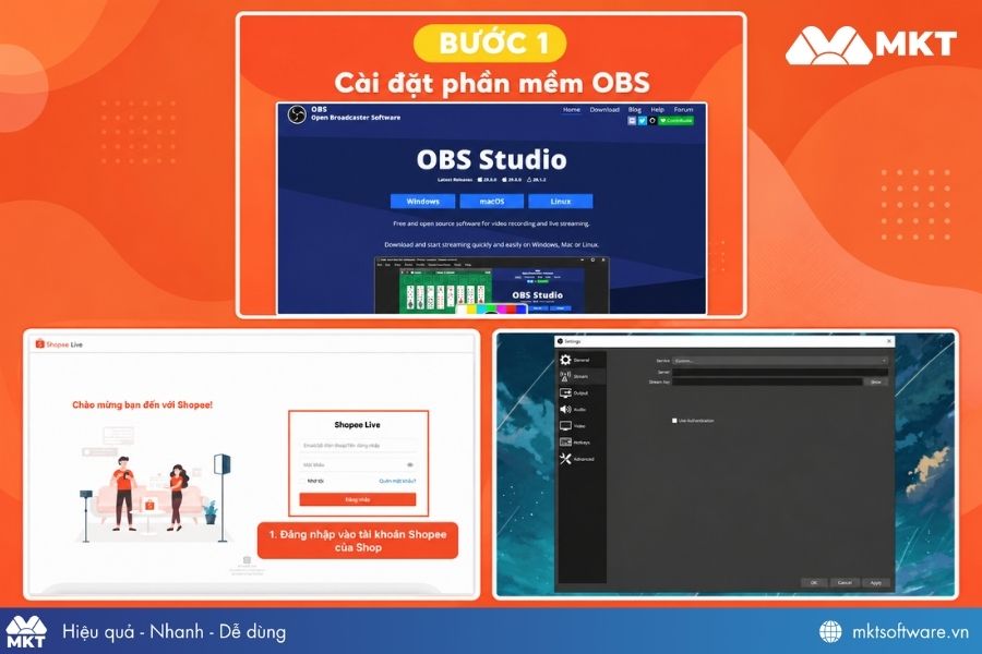 Cài đặt OBS Studio và truy cập Shopee Live Cài đặt OBS Studio và truy cập Shopee Live