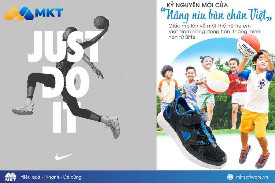 Slogan của hai hãng thời trang giày nổi tiếng Slogan của hai hãng thời trang giày nổi tiếng