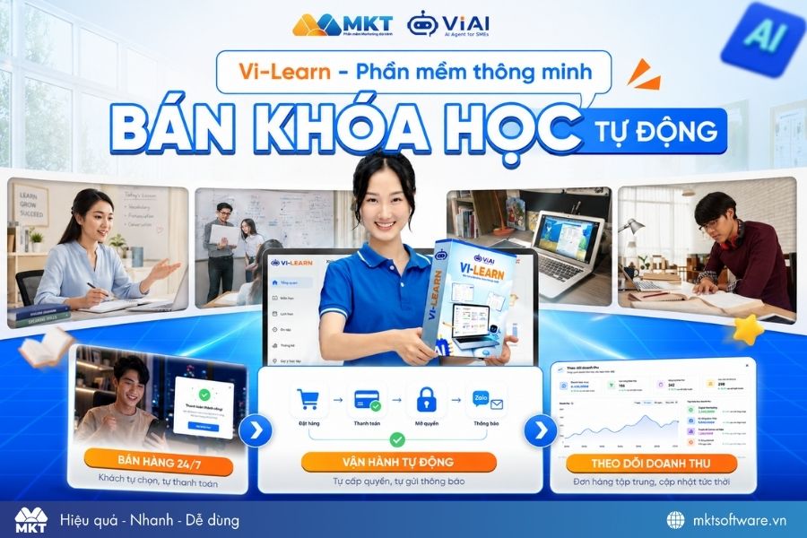 VI LEARN - Nền tảng ứng dụng AI tạo và bán khóa học online