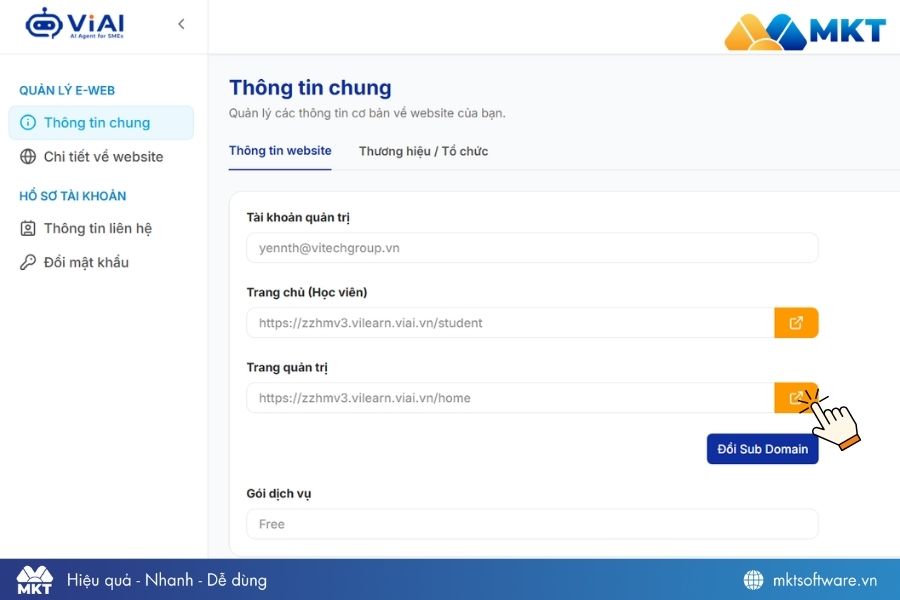 Chuyển sang Trang quản trị để tạo khóa học