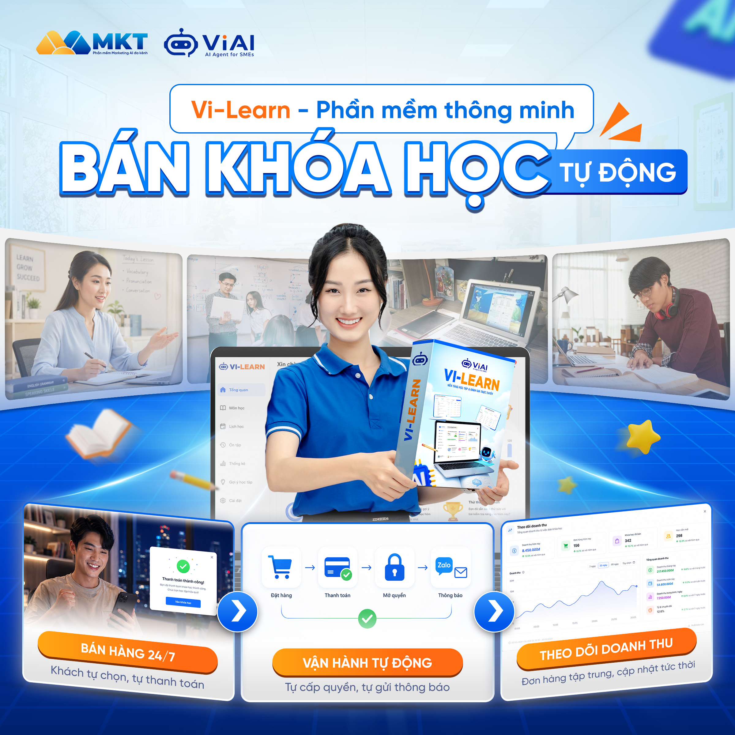 VI LEARN - Phần mềm bán khóa học online ứng dụng AI