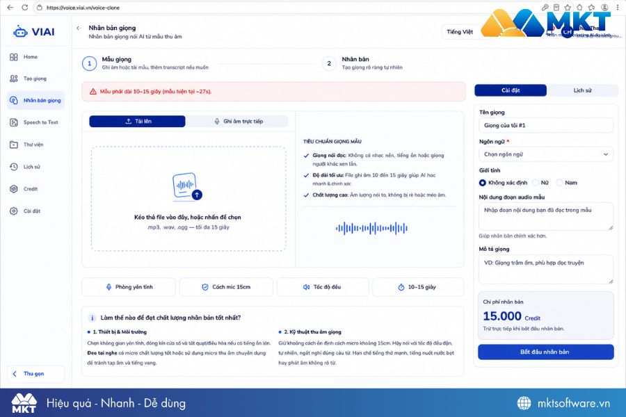 Vi Voice tạo bản sao giọng nói chỉ từ 10–30 giây ghi âm Vi Voice tạo bản sao giọng nói chỉ từ 10–30 giây ghi âm