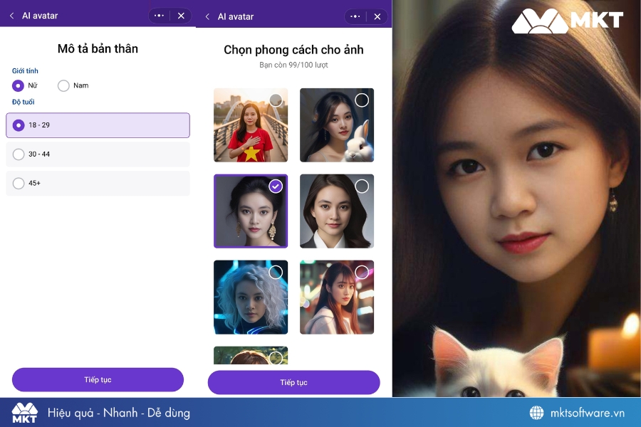 Chọn phong cách ảnh bạn muốn và tạo Zalo AI Avatar