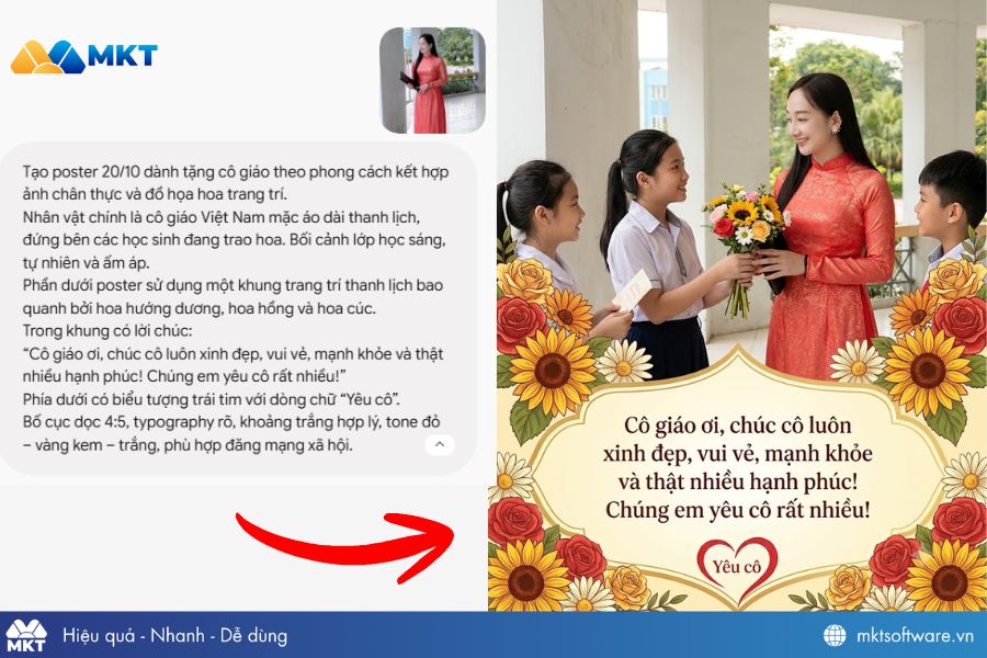 Prompt tạo poster lời chúc cô giáo Prompt tạo poster lời chúc cô giáo