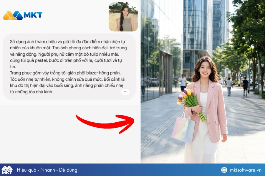 Prompt tạo ảnh 20/10 phụ nữ hiện đại với hoa Prompt tạo ảnh 20/10 phụ nữ hiện đại với hoa