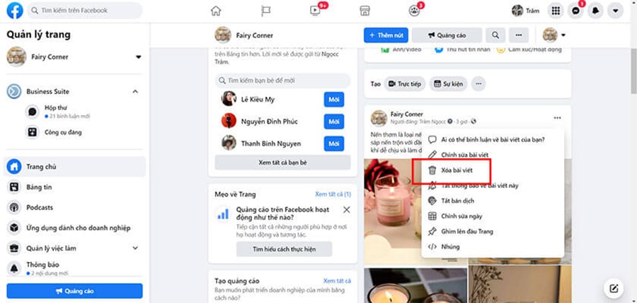 Cách giải quyết lỗi không xóa được bài đăng trên fanpage 